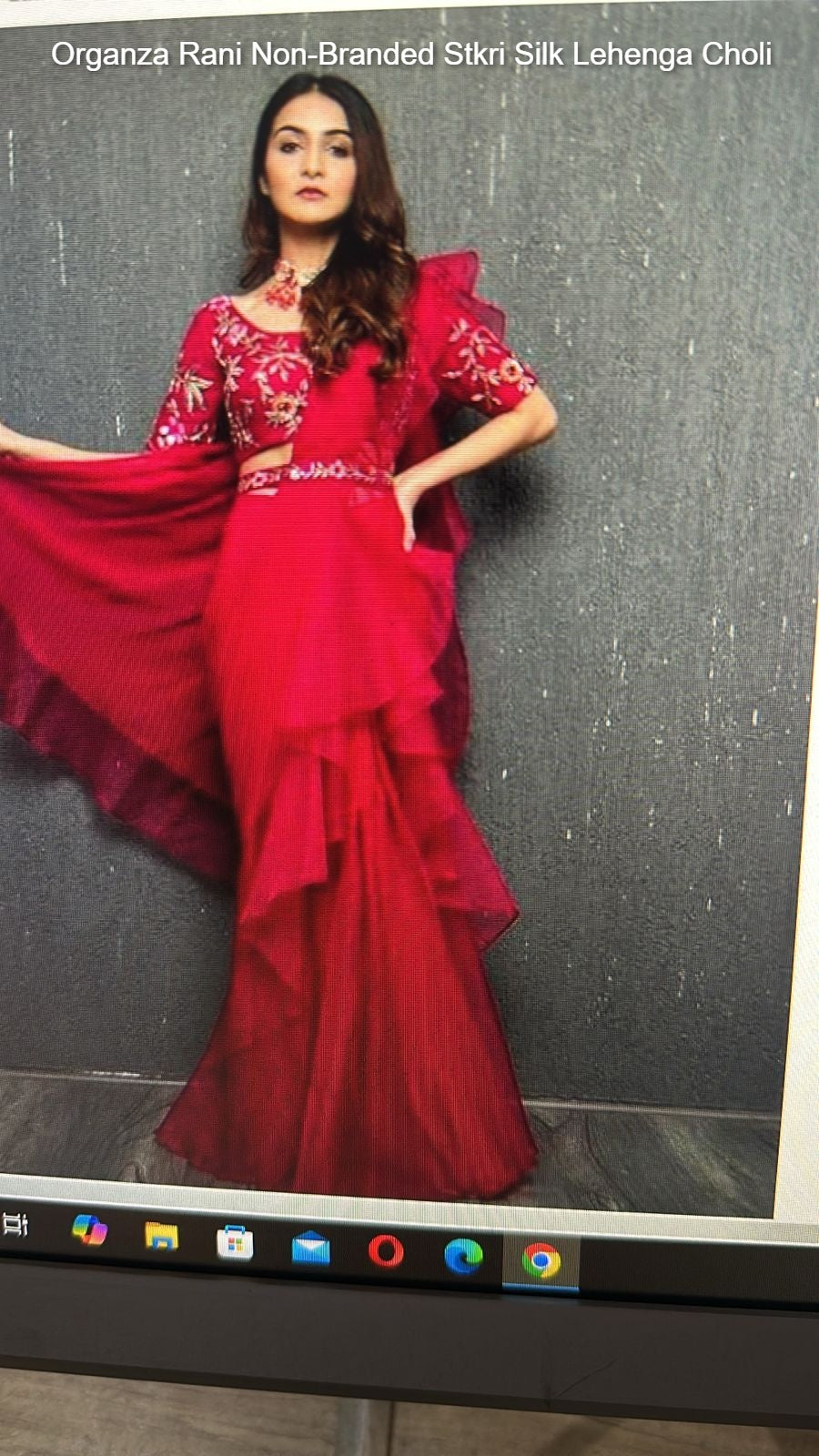Organza Rani Non-Branded Stkri Silk Lehenga Choli