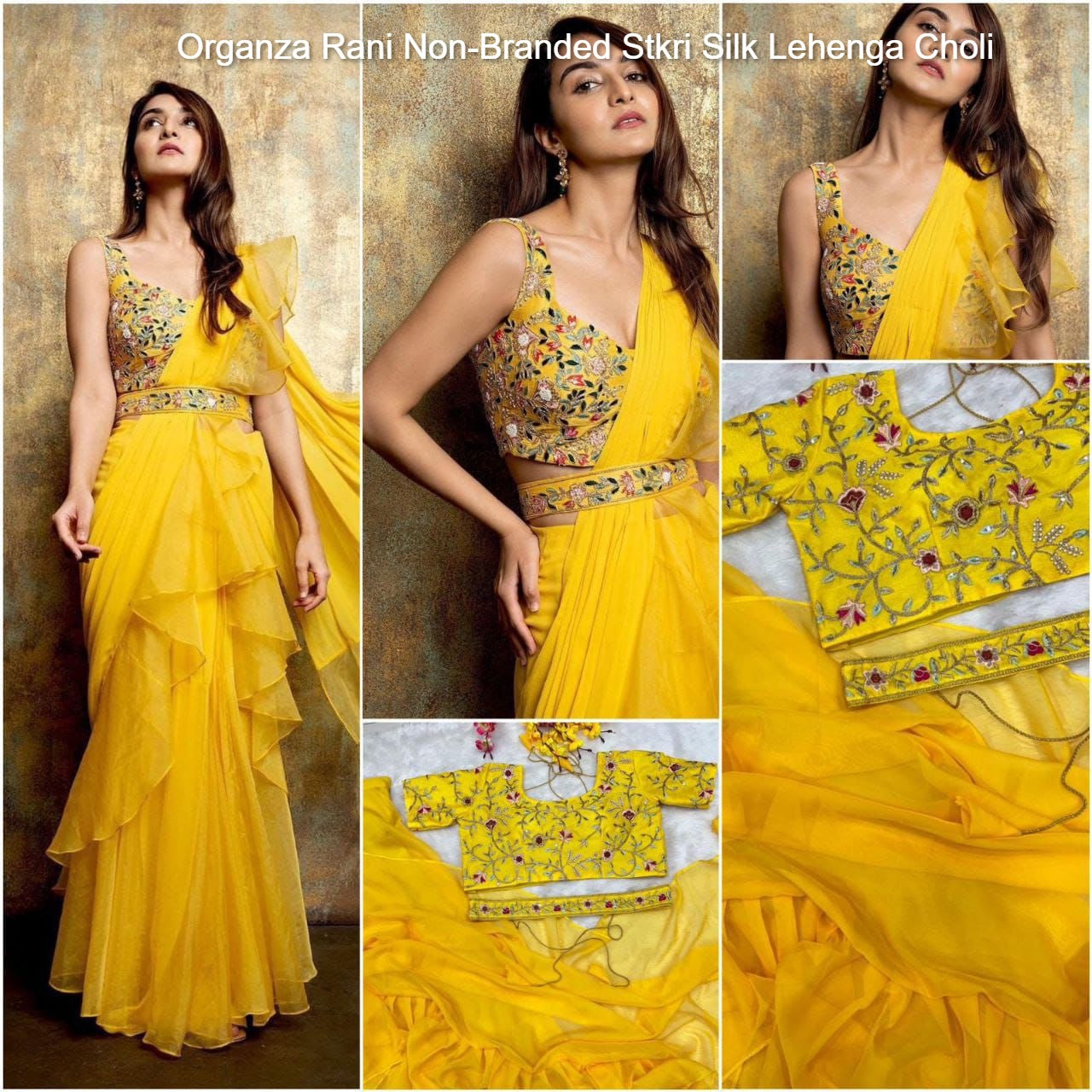 Organza Rani Non-Branded Stkri Silk Lehenga Choli
