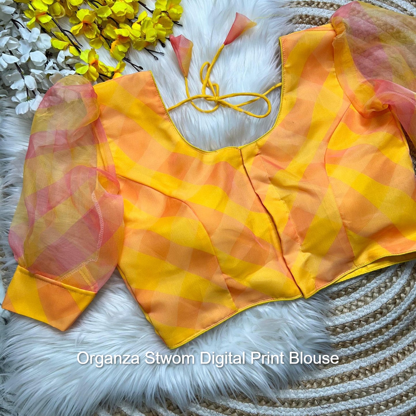 Organza Stwom Digital Print Blouse
