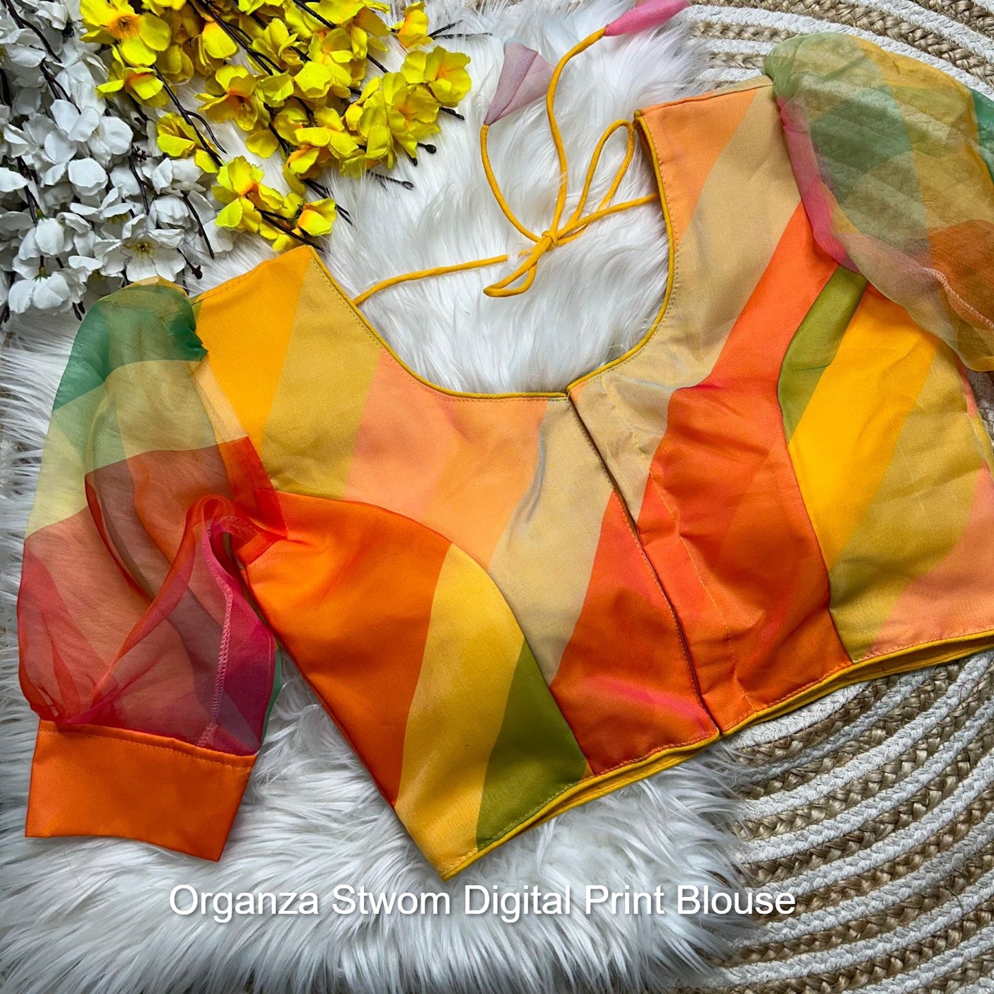 Organza Stwom Digital Print Blouse