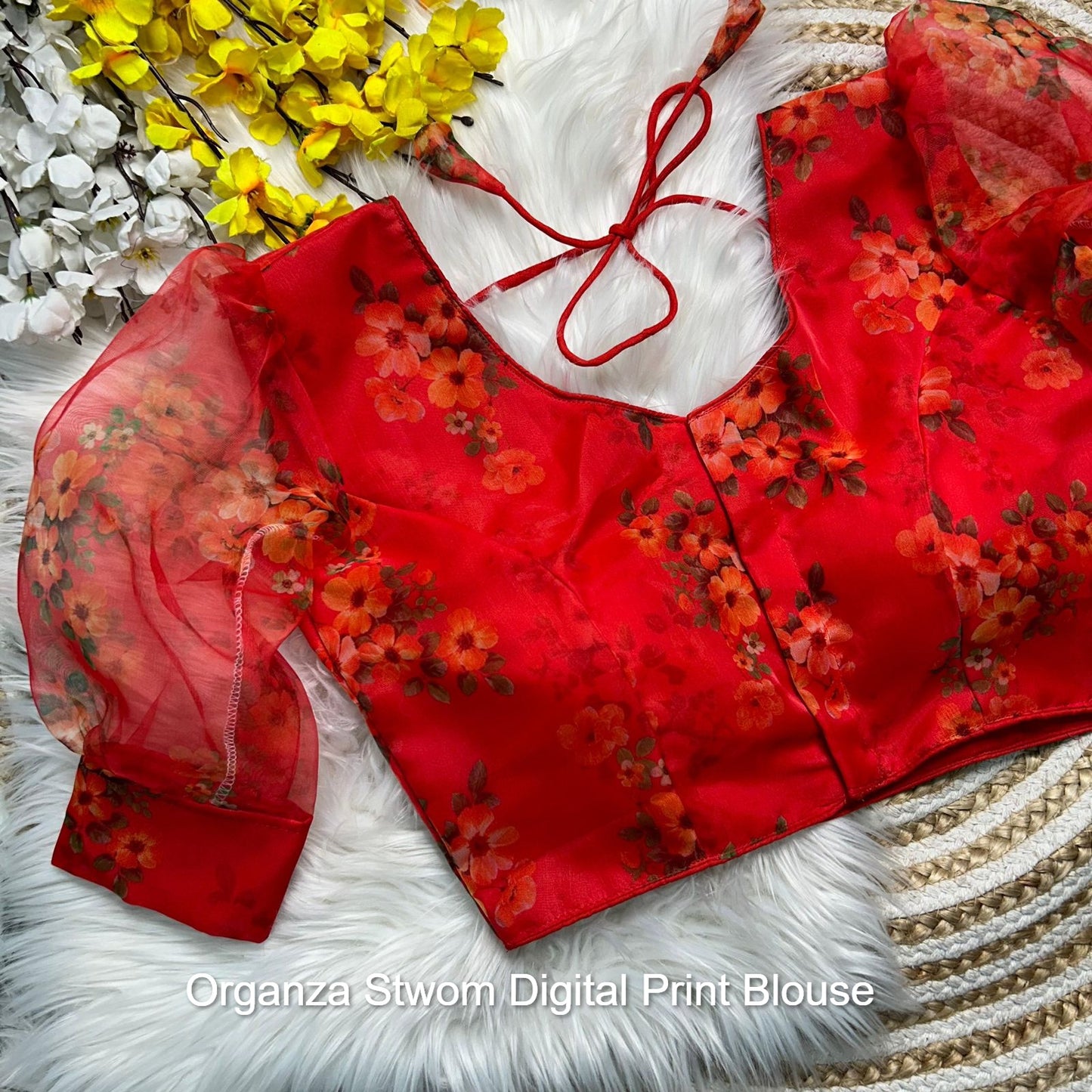 Organza Stwom Digital Print Blouse