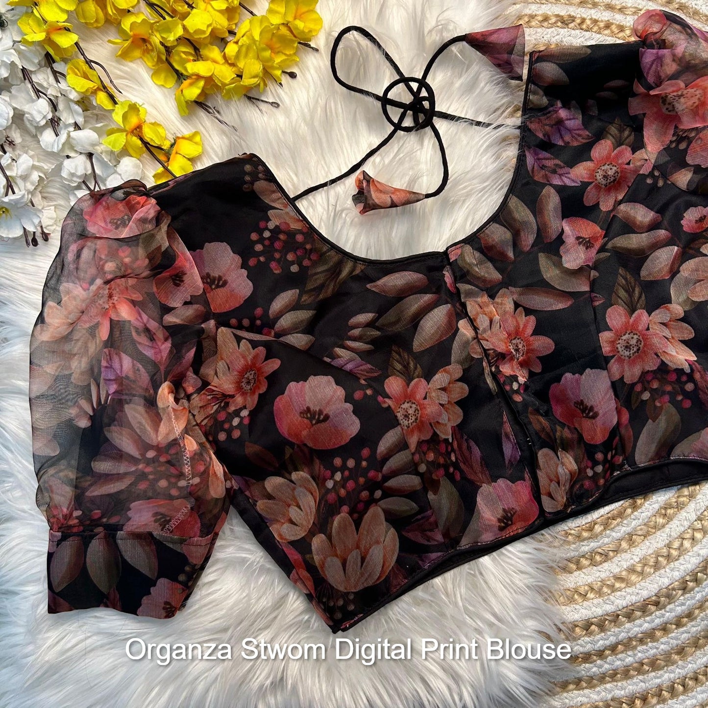 Organza Stwom Digital Print Blouse
