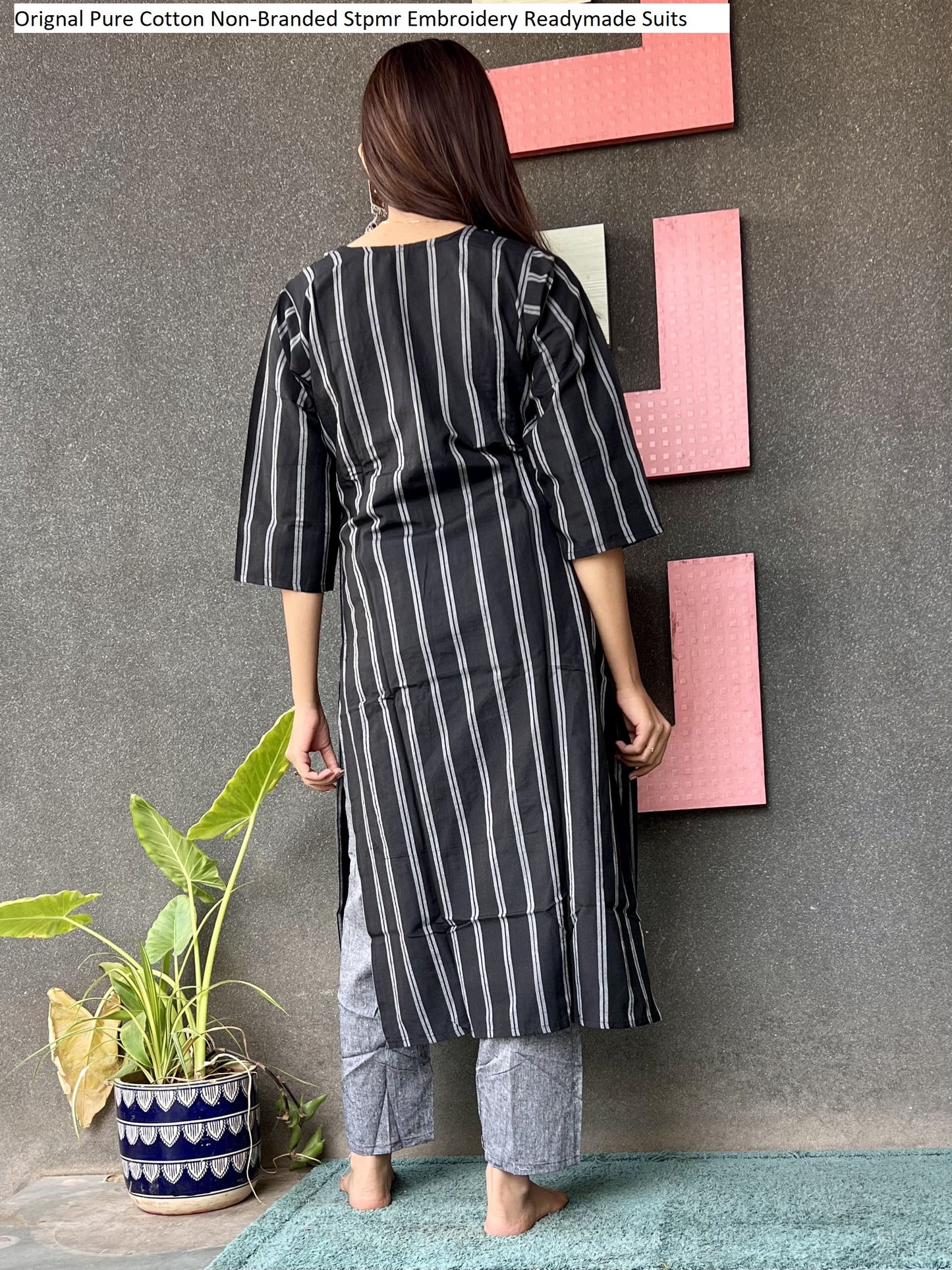 Orignal Pure Cotton Non-Branded Stpmr Embroidery Readymade Suits