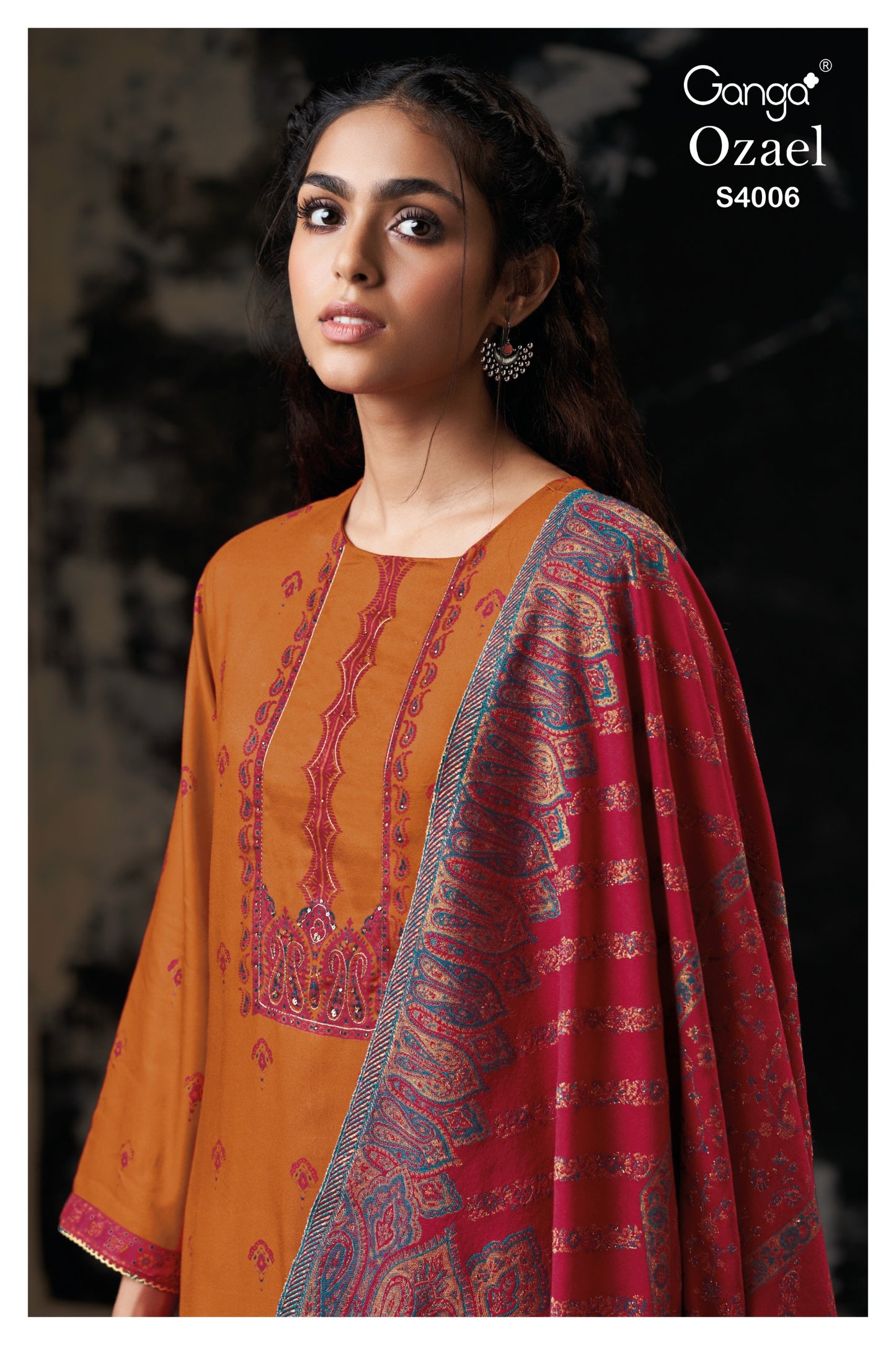 Ozael 4006 Ganga Premium Unstitched Suits