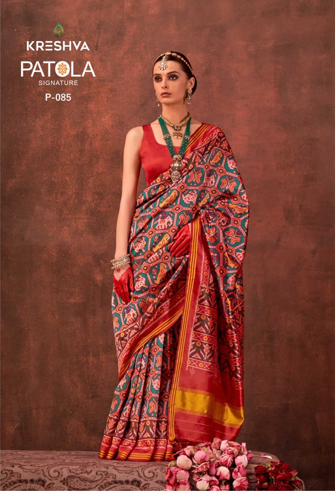 P-085 Patola Signature Kreshva Pv Silk Sarees