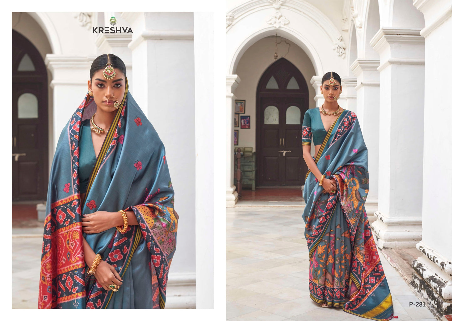 P-281 Patola Butterfly Kreshva Pv Silk Sarees