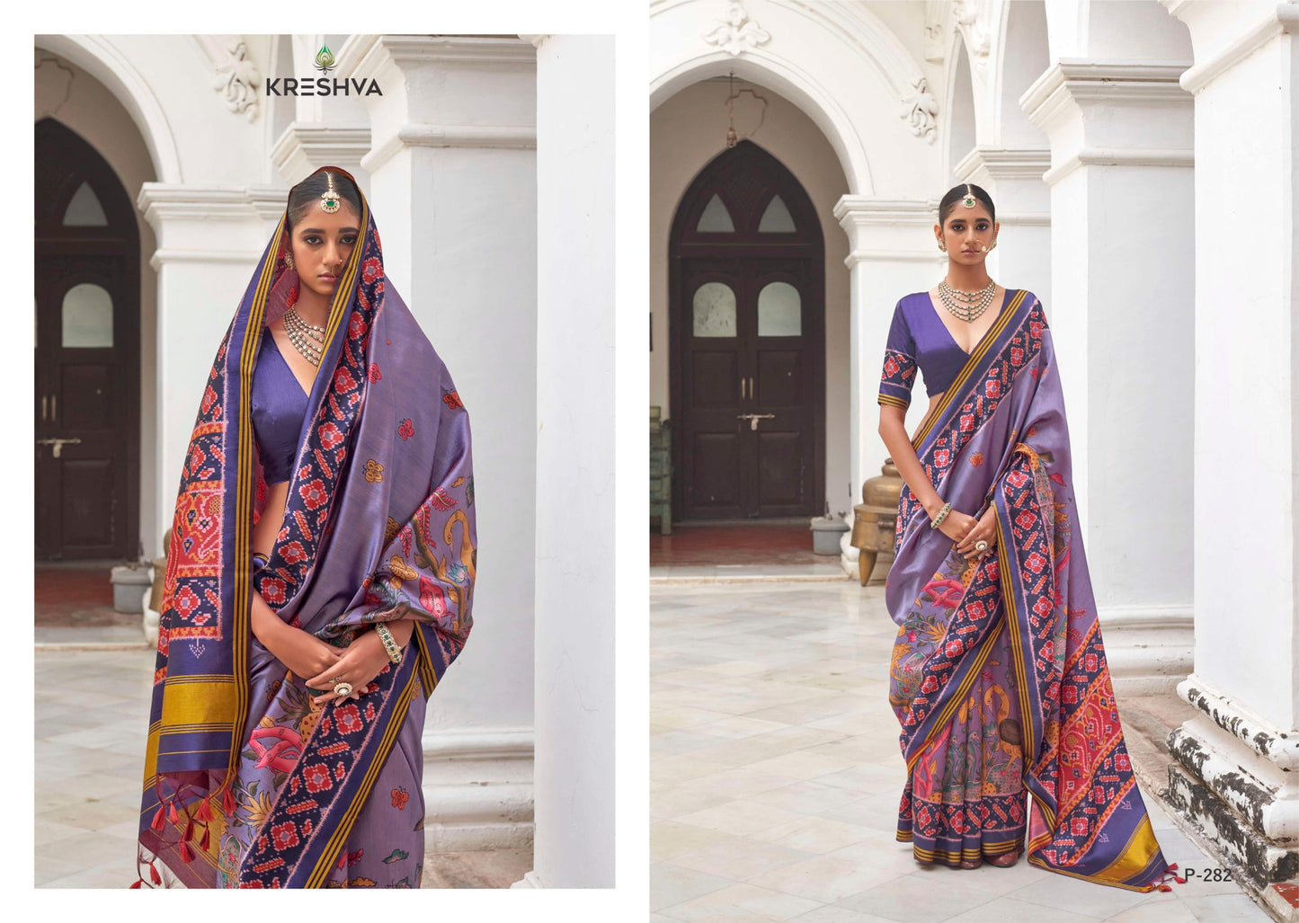 P-282 Patola Butterfly Kreshva Pv Silk Sarees