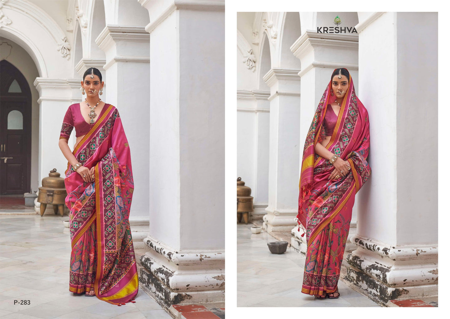 P-283 Patola Butterfly Kreshva Pv Silk Sarees