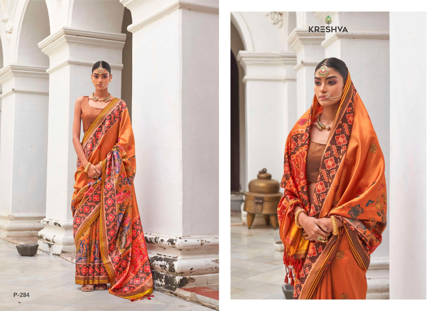 P-284 Patola Butterfly Kreshva Pv Silk Sarees