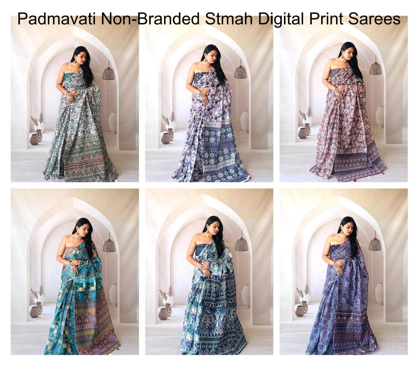 Padmavati Non-Branded Stmah Digital Print Sarees