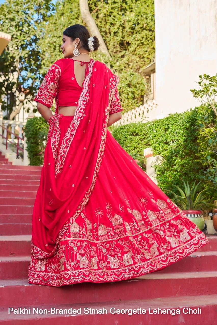 Palkhi Non-Branded Stmah Georgette Lehenga Choli