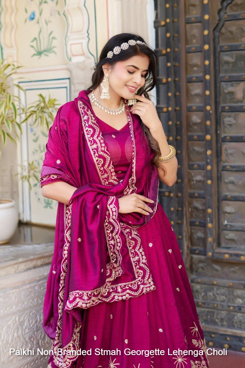 Palkhi Non-Branded Stmah Georgette Lehenga Choli