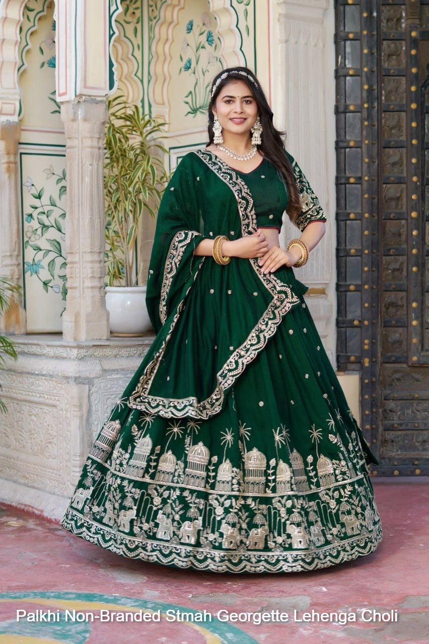 Palkhi Non-Branded Stmah Georgette Lehenga Choli