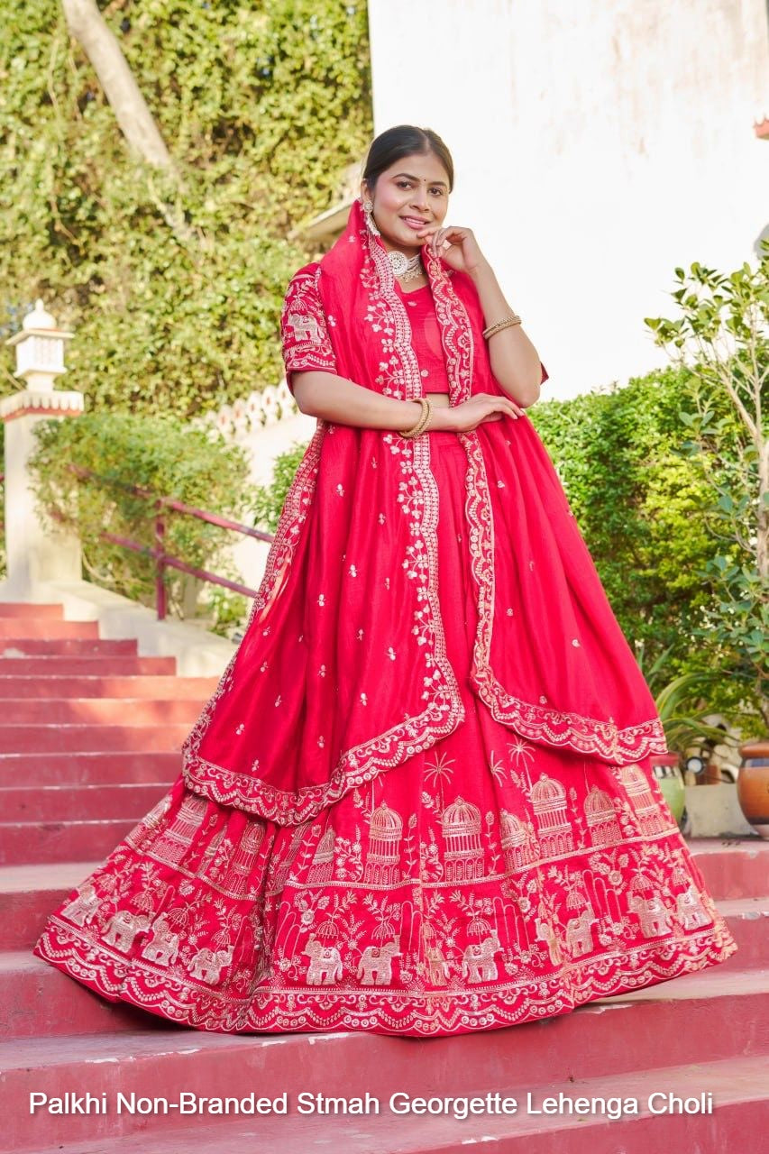 Palkhi Non-Branded Stmah Georgette Lehenga Choli