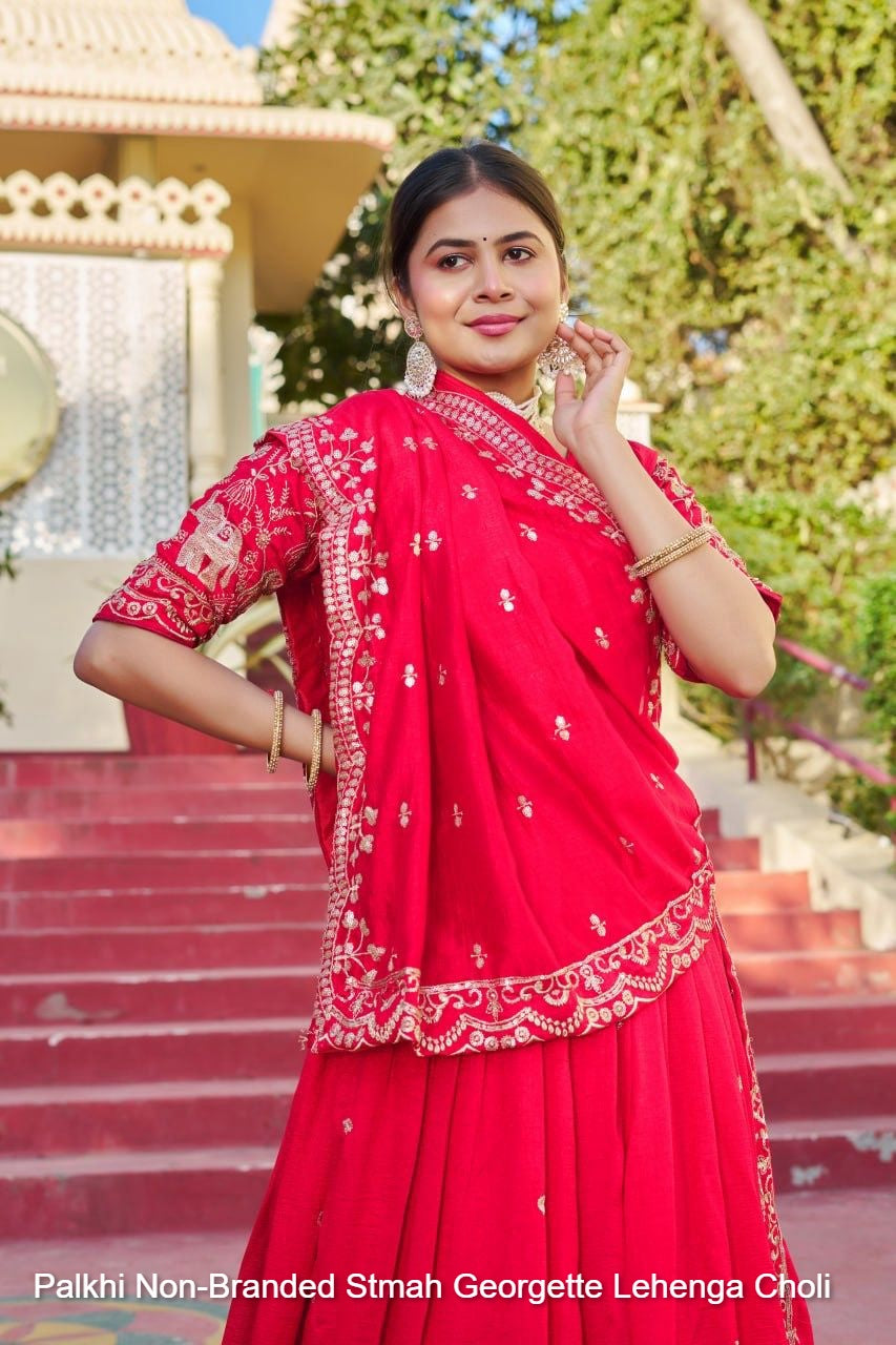 Palkhi Non-Branded Stmah Georgette Lehenga Choli