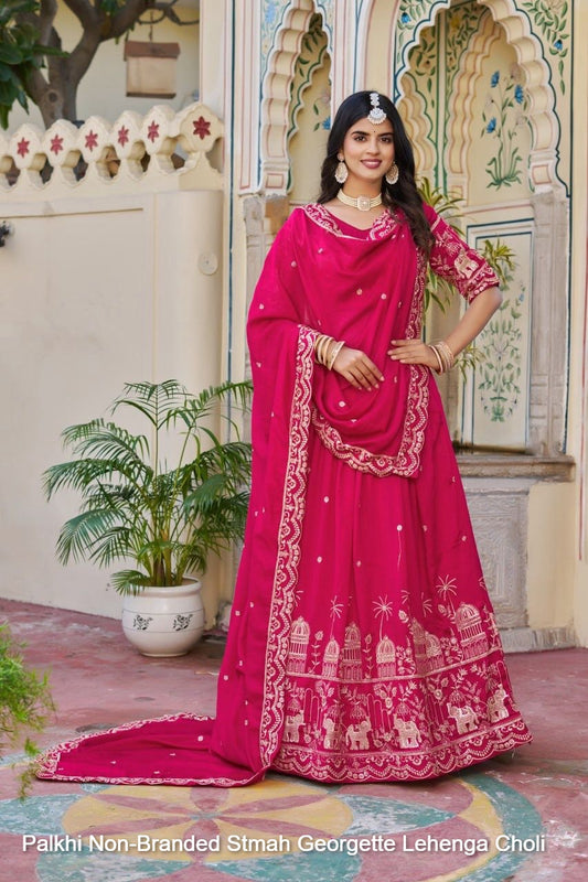 Palkhi Non-Branded Stmah Georgette Lehenga Choli