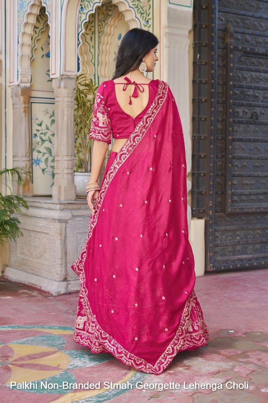 Palkhi Non-Branded Stmah Georgette Lehenga Choli