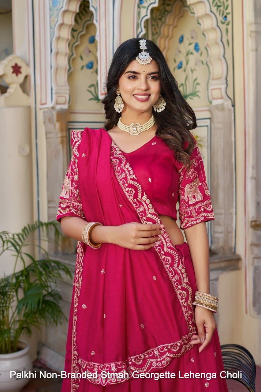 Palkhi Non-Branded Stmah Georgette Lehenga Choli