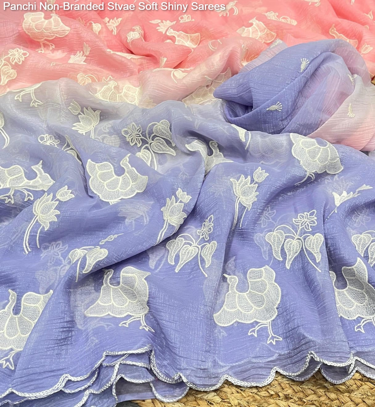 Panchi Non-Branded Stvae Soft Shiny Sarees