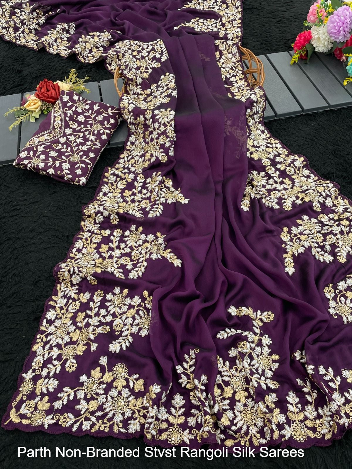 Parth Non-Branded Stvst Rangoli Silk Sarees