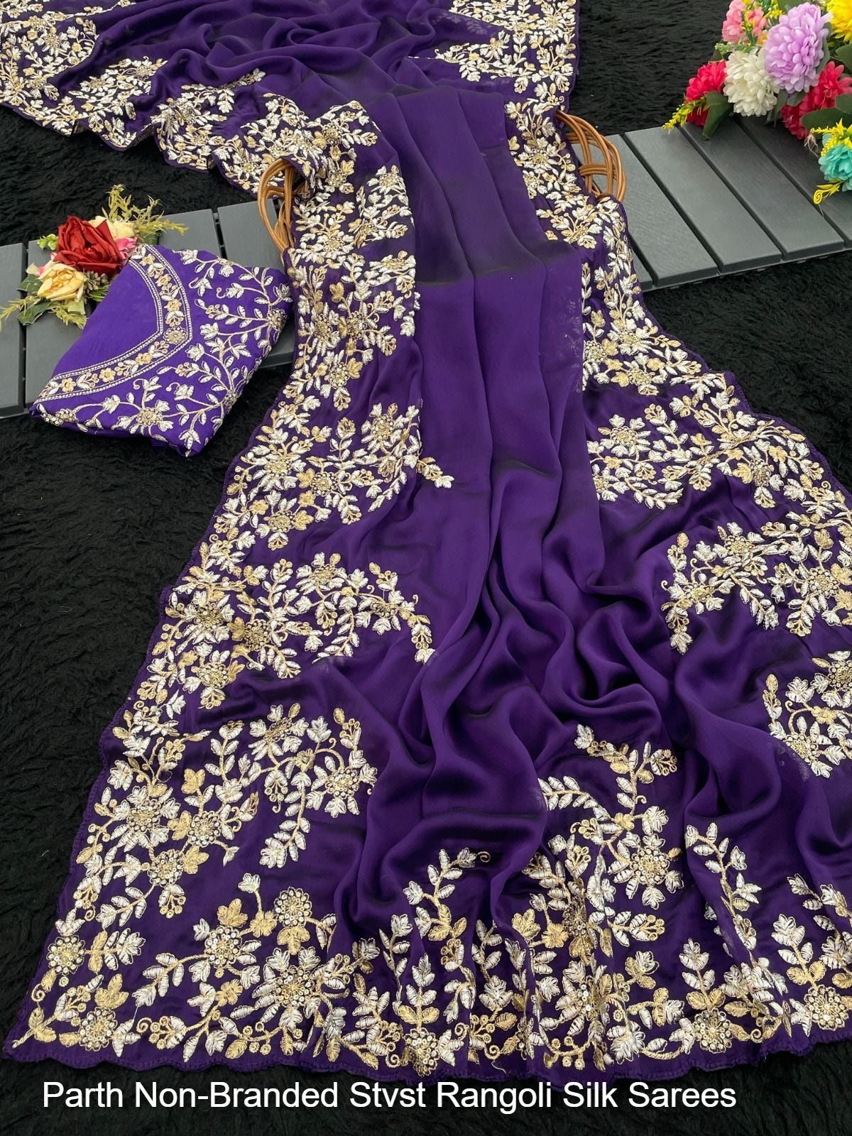 Parth Non-Branded Stvst Rangoli Silk Sarees