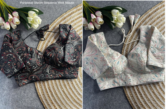 Partywear Stwom Sequence Work Blouse