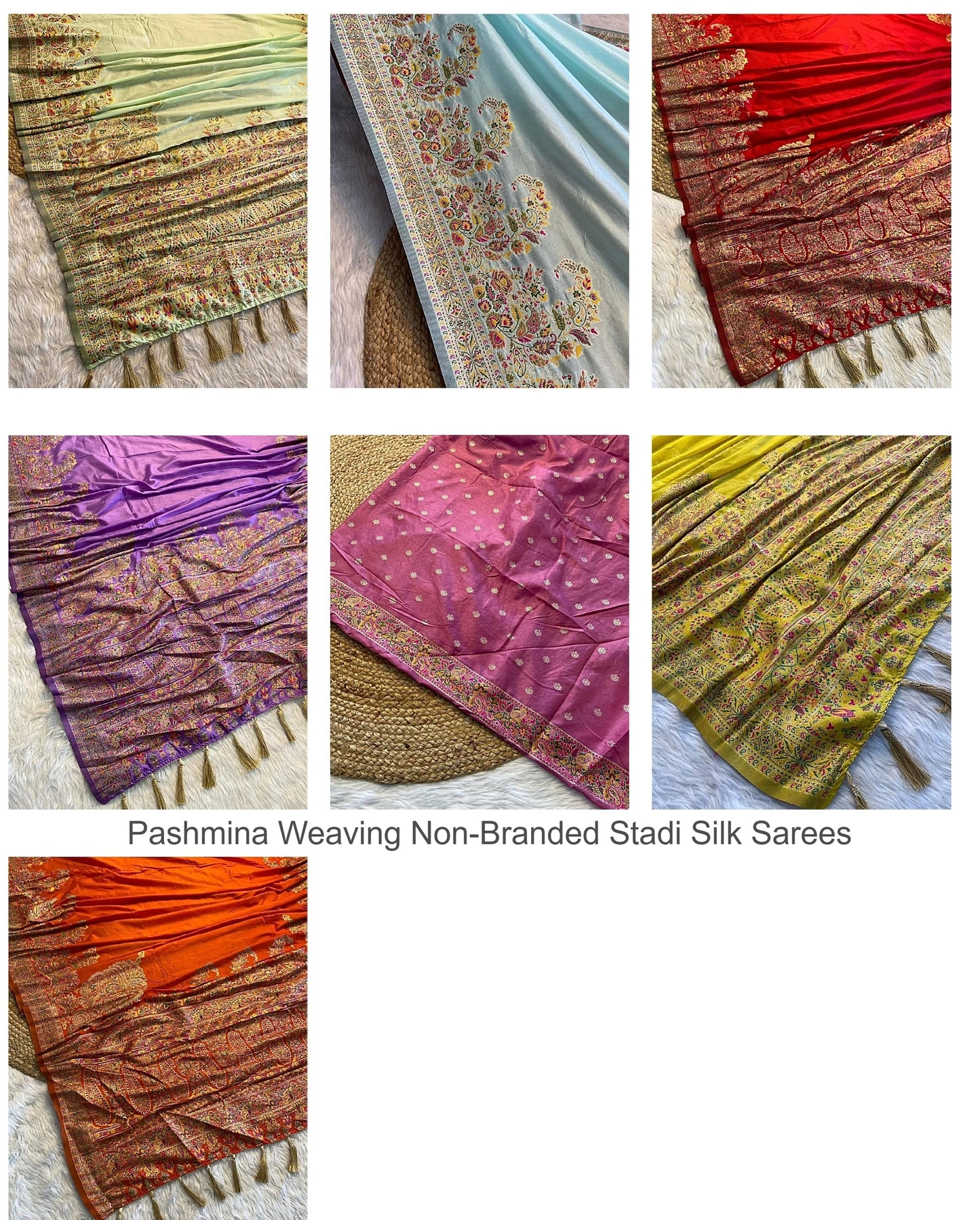 Pashmina Weaving Non-Branded Stadi Silk Sarees