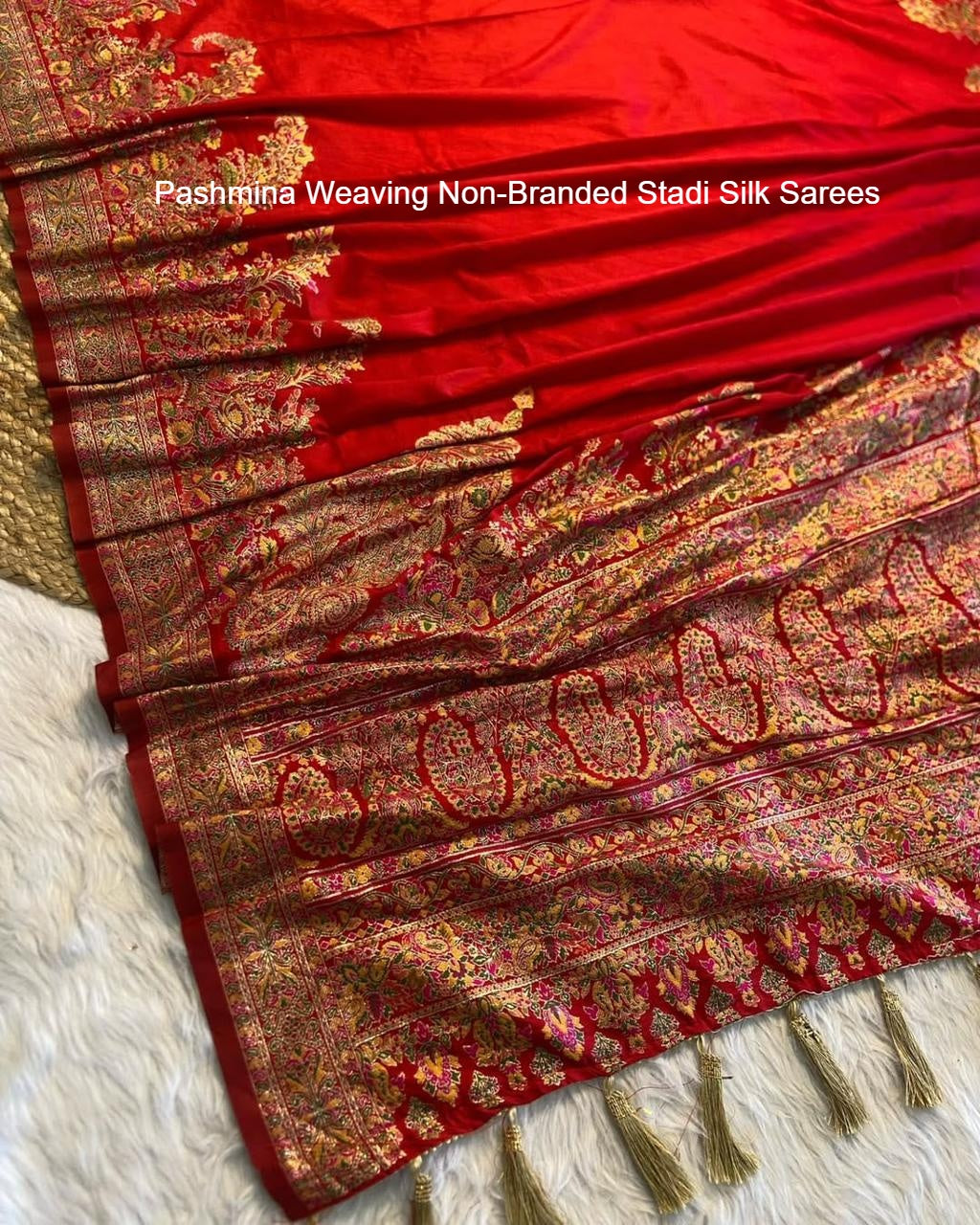 Pashmina Weaving Non-Branded Stadi Silk Sarees
