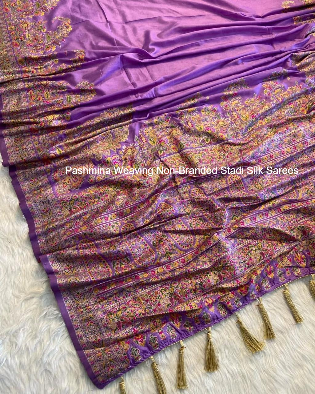 Pashmina Weaving Non-Branded Stadi Silk Sarees