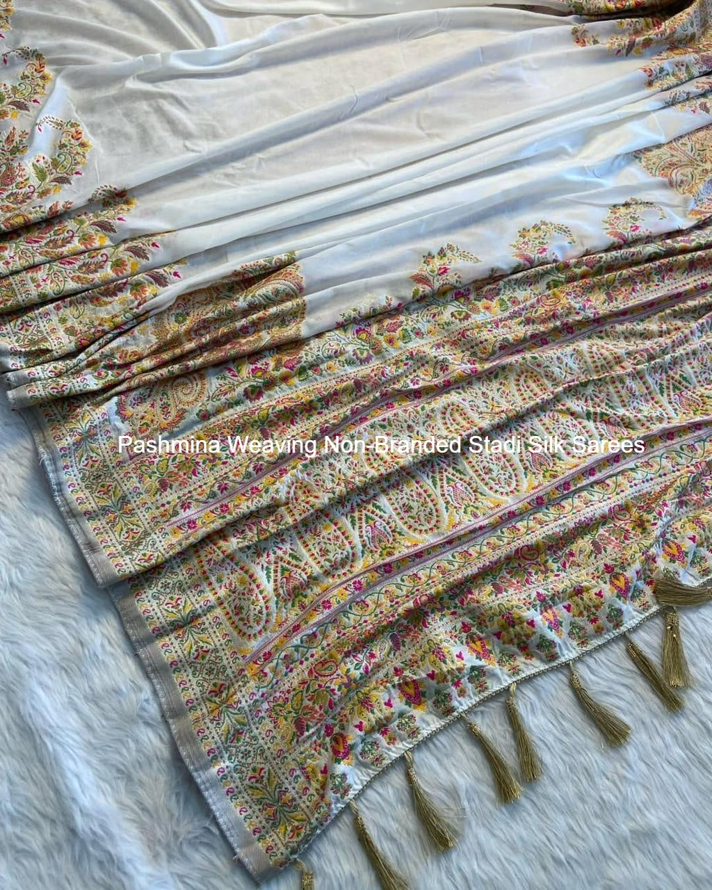 Pashmina Weaving Non-Branded Stadi Silk Sarees
