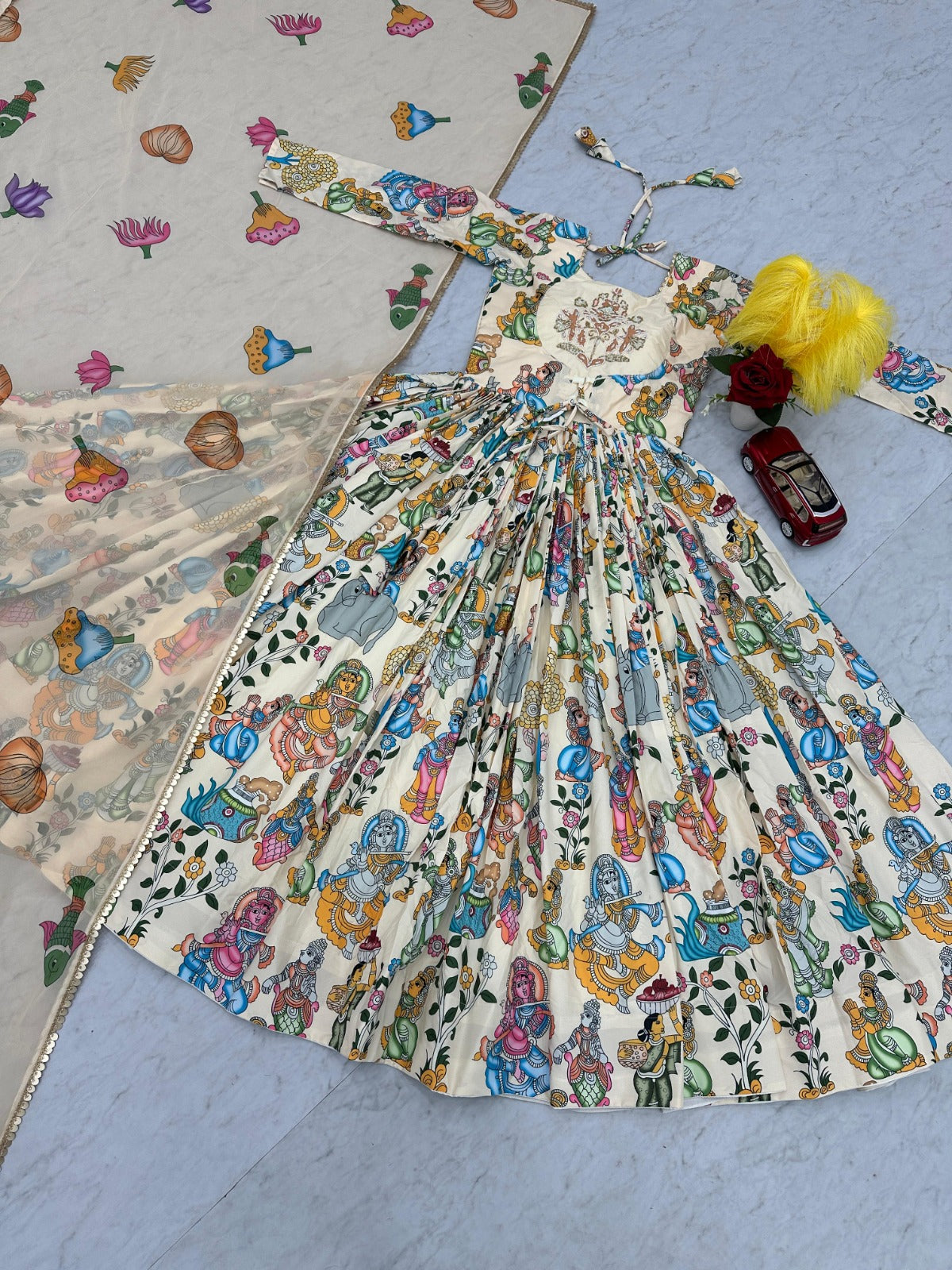 Pc-452 Sttuc Handwork Gown Dupatta Set