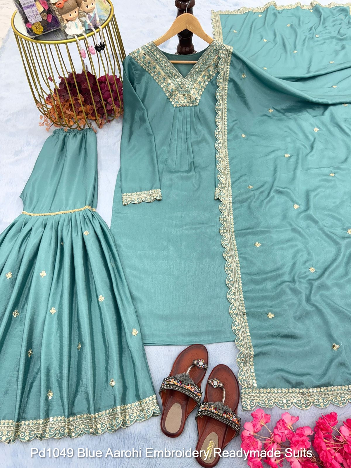 Pd1049 Blue Aarohi Embroidery Readymade Suits