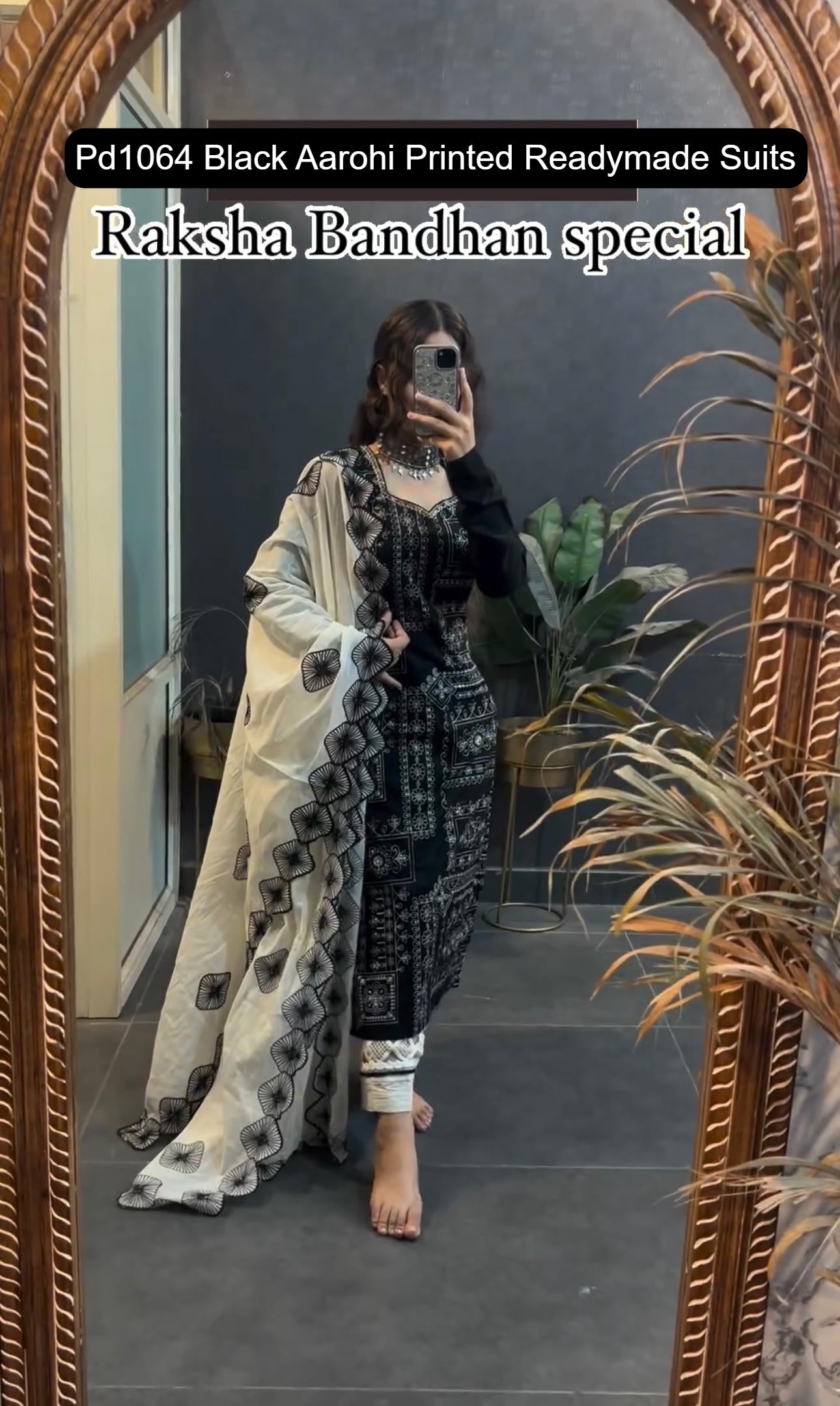 Pd1064 Black Aarohi Printed Readymade Suits