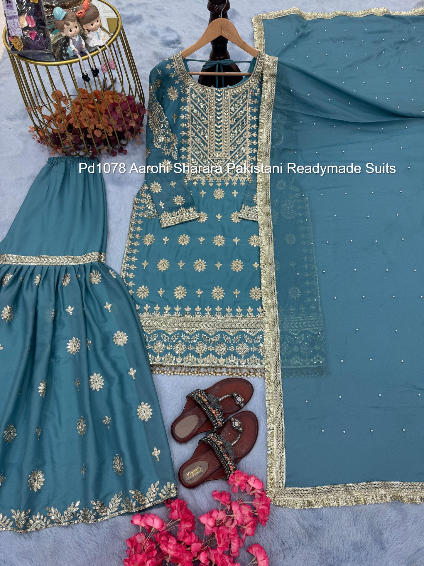 Pd1078 Aarohi Sharara Pakistani Readymade Suits