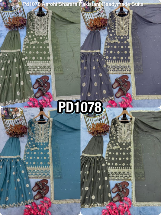Pd1078 Aarohi Sharara Pakistani Readymade Suits