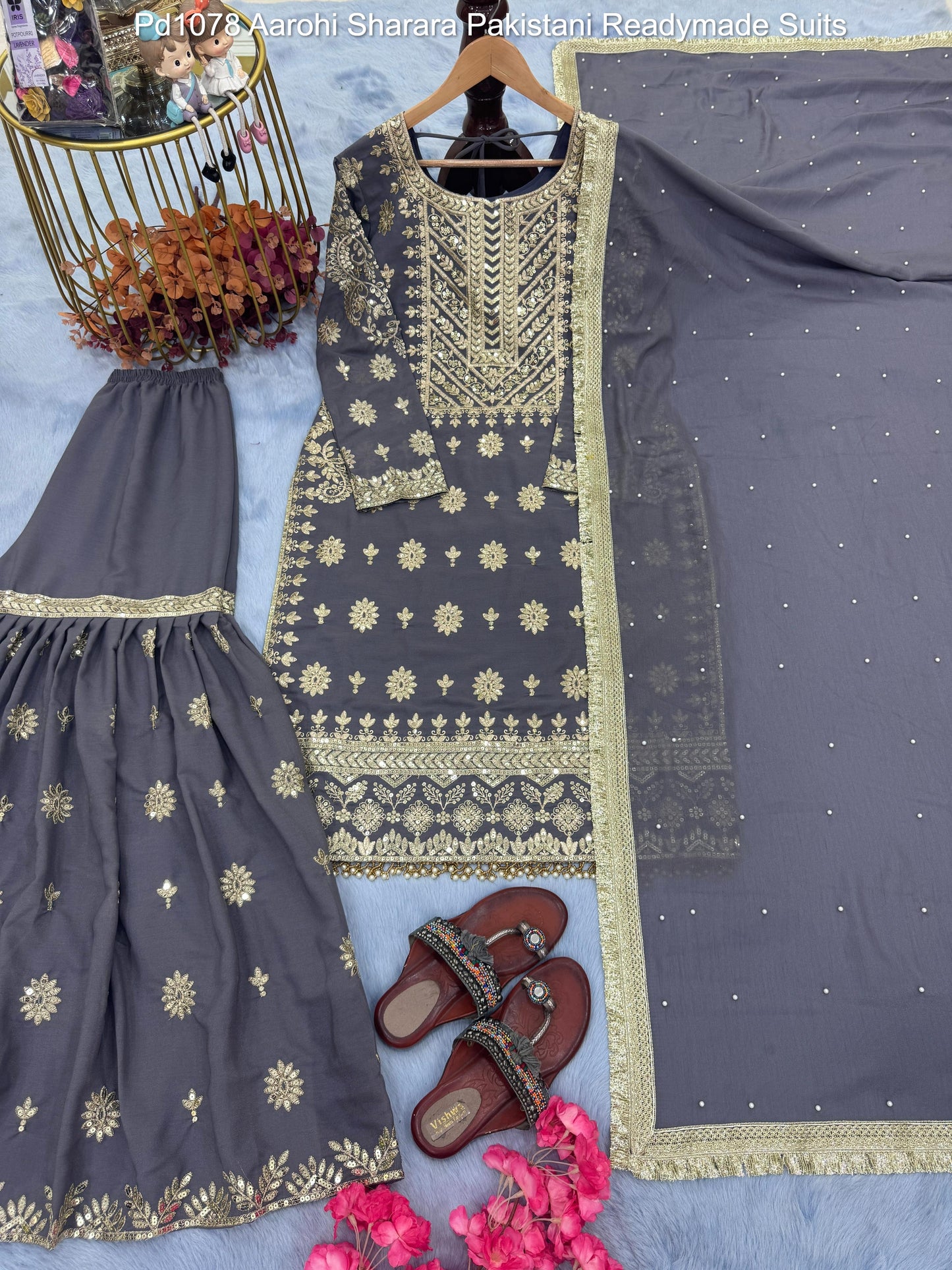 Pd1078 Aarohi Sharara Pakistani Readymade Suits