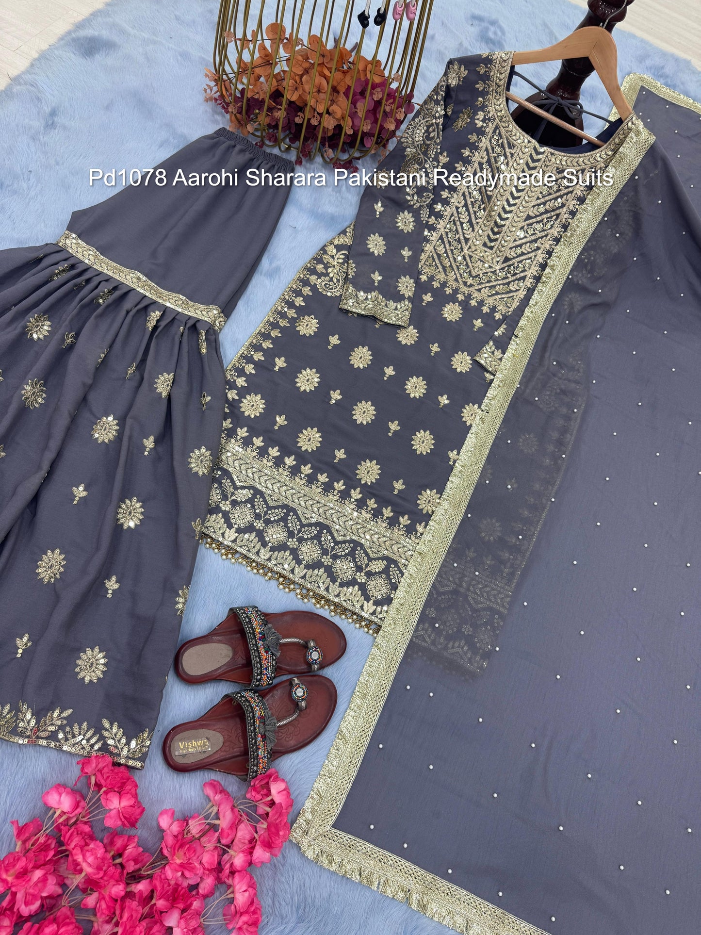 Pd1078 Aarohi Sharara Pakistani Readymade Suits