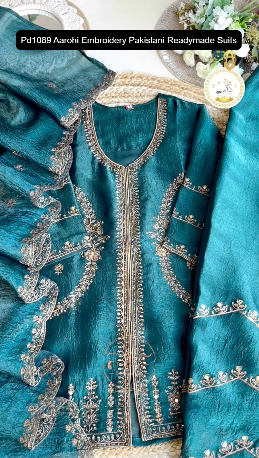 Pd1089 Purple Yellow Dark Blue Light Red Aarohi Embroidery Pakistani Readymade Suits
