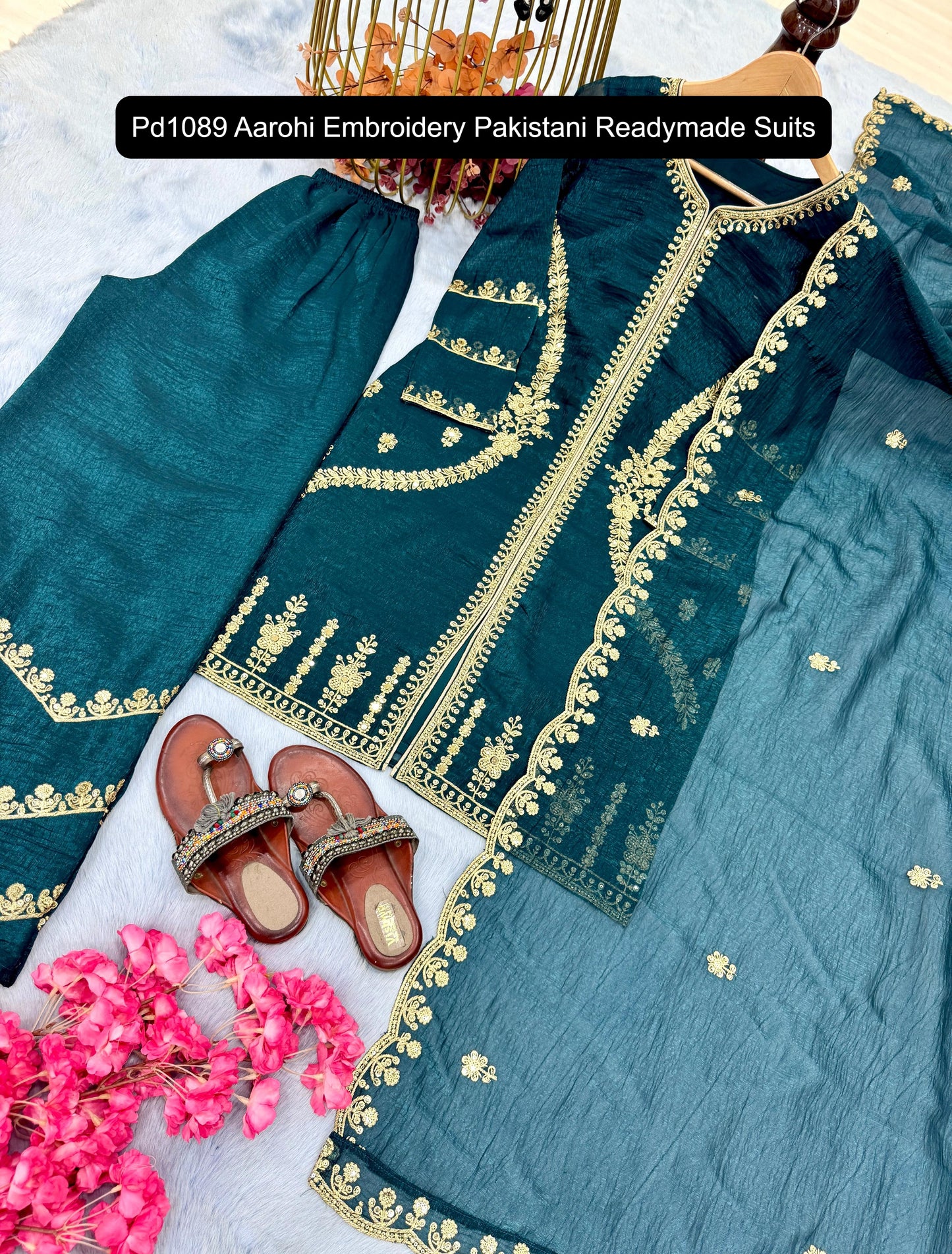 Pd1089 Purple Yellow Dark Blue Light Red Aarohi Embroidery Pakistani Readymade Suits