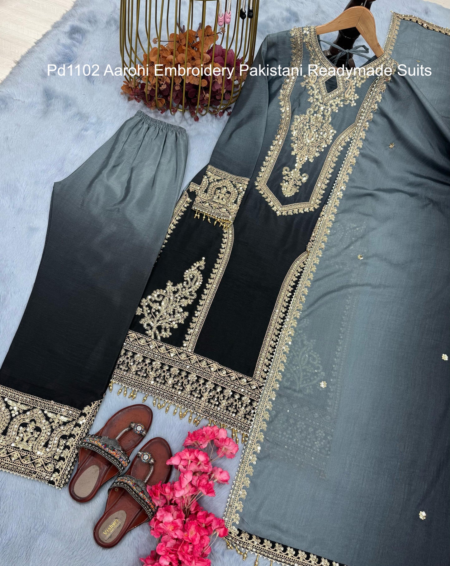 Pd1102 Aarohi Embroidery Pakistani Readymade Suits