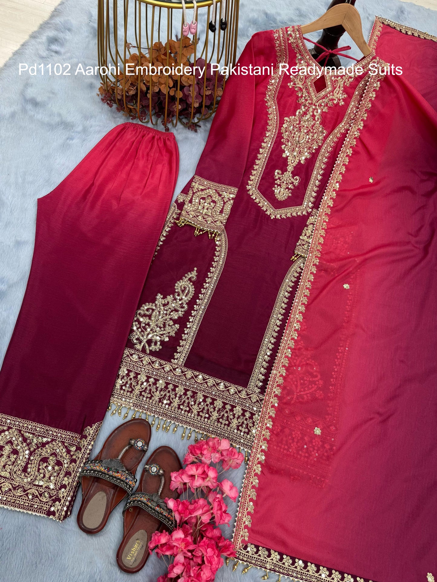 Pd1102 Aarohi Embroidery Pakistani Readymade Suits