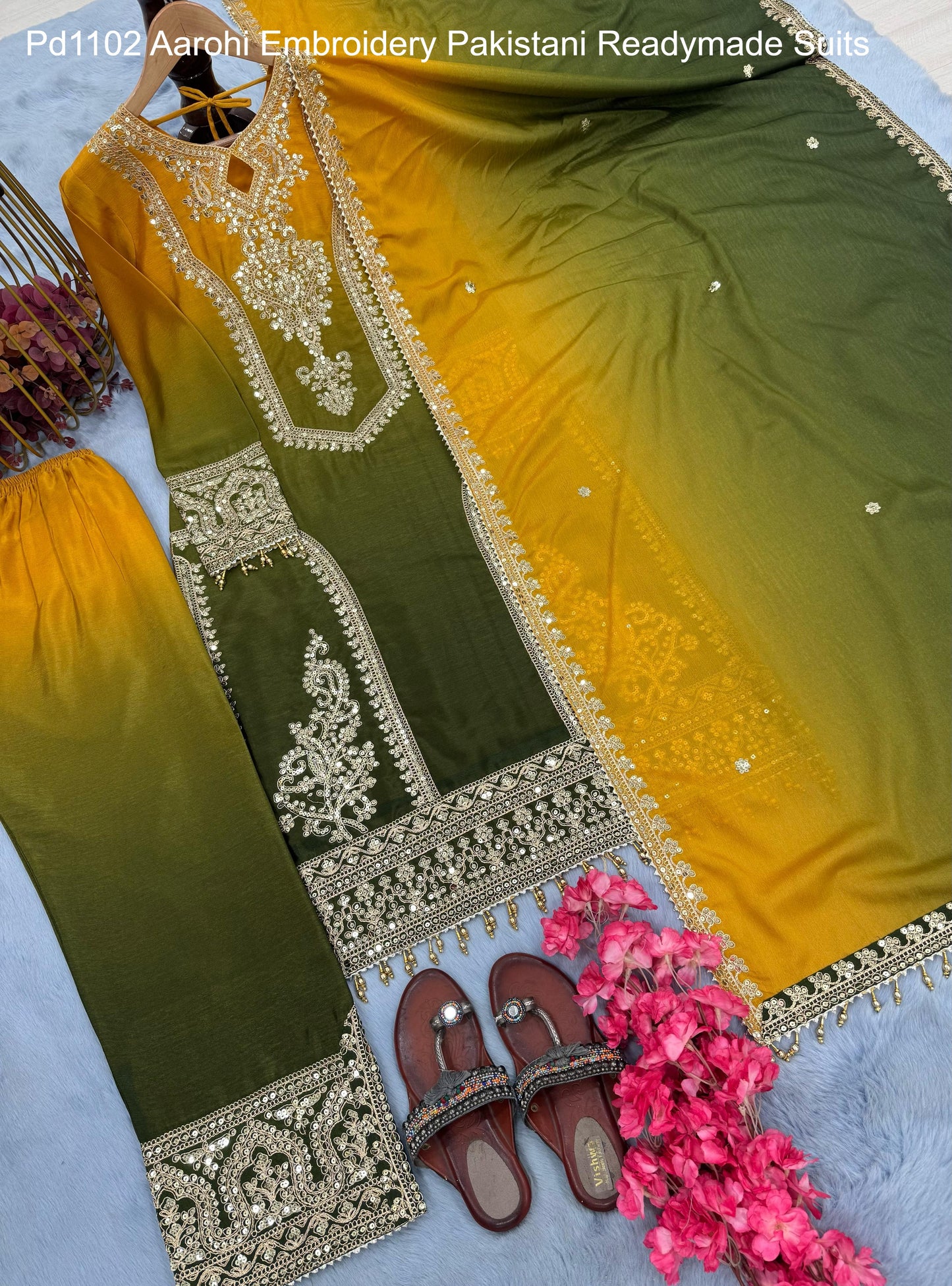 Pd1102 Aarohi Embroidery Pakistani Readymade Suits