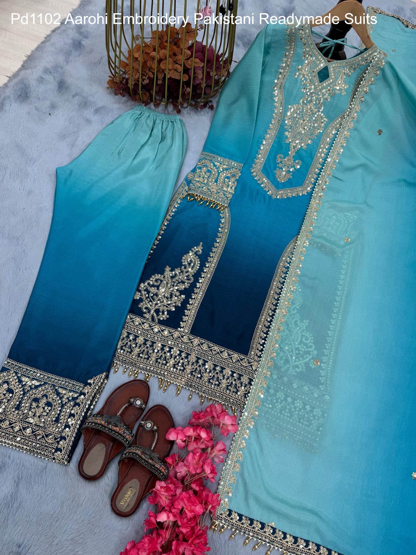 Pd1102 Aarohi Embroidery Pakistani Readymade Suits