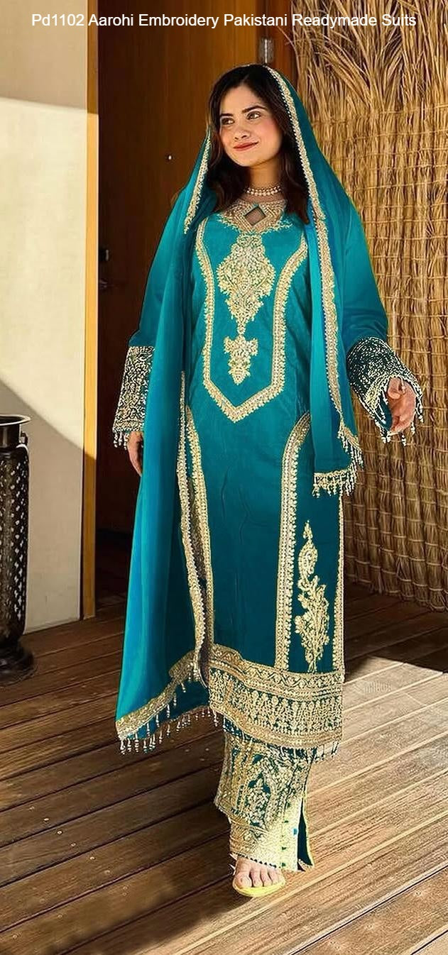 Pd1102 Aarohi Embroidery Pakistani Readymade Suits
