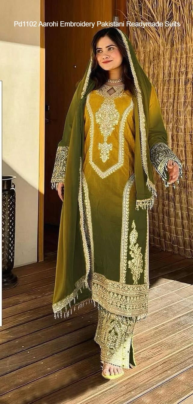 Pd1102 Aarohi Embroidery Pakistani Readymade Suits