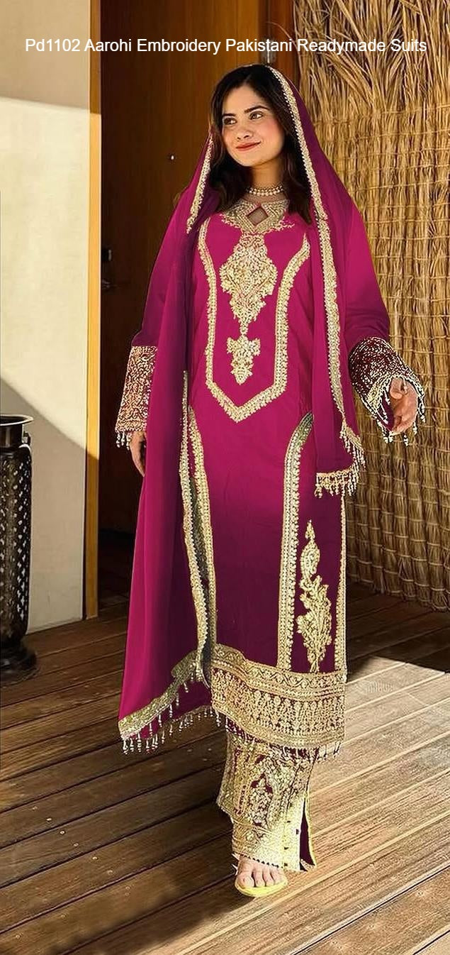 Pd1102 Aarohi Embroidery Pakistani Readymade Suits