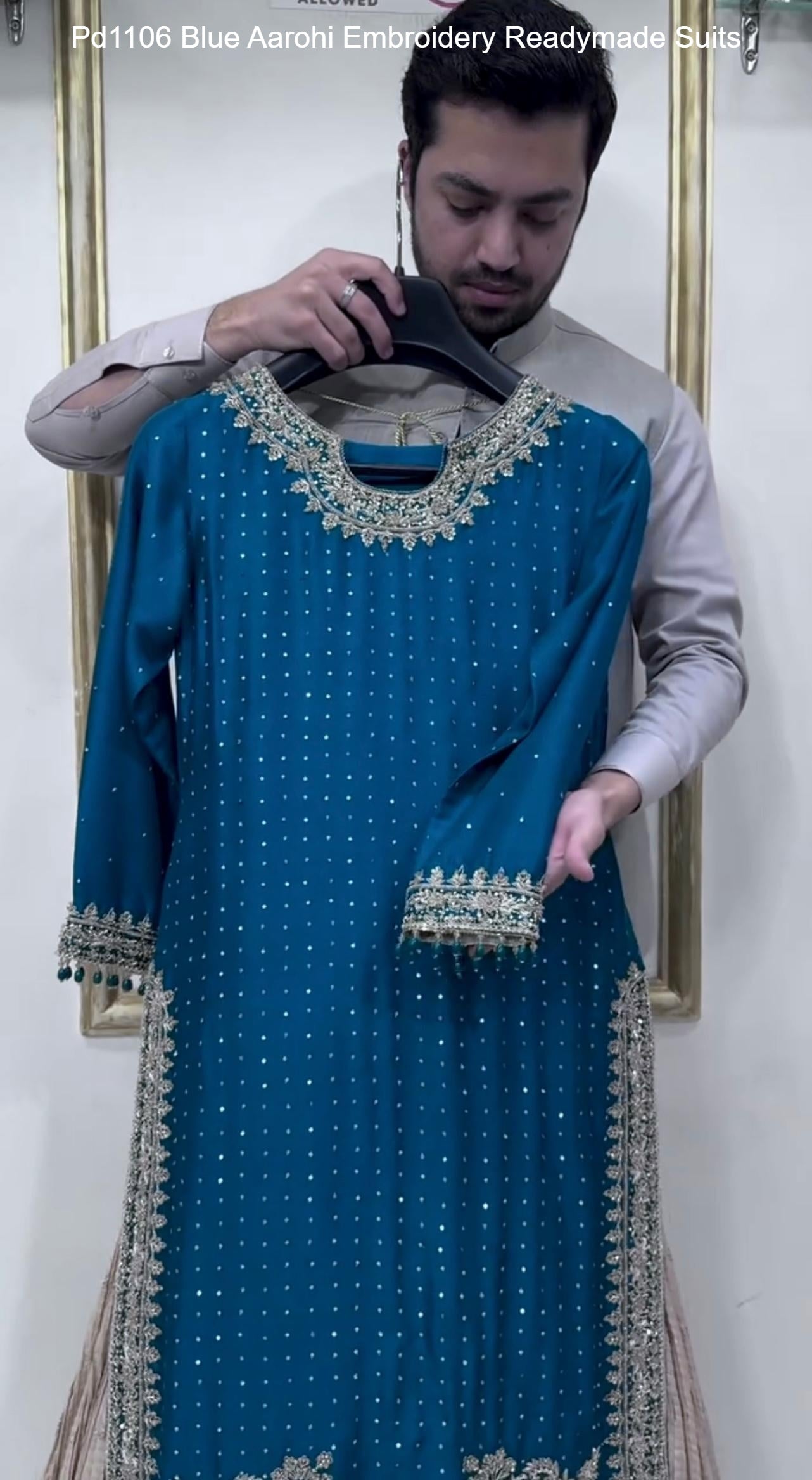 Pd1106 Blue Aarohi Embroidery Readymade Suits