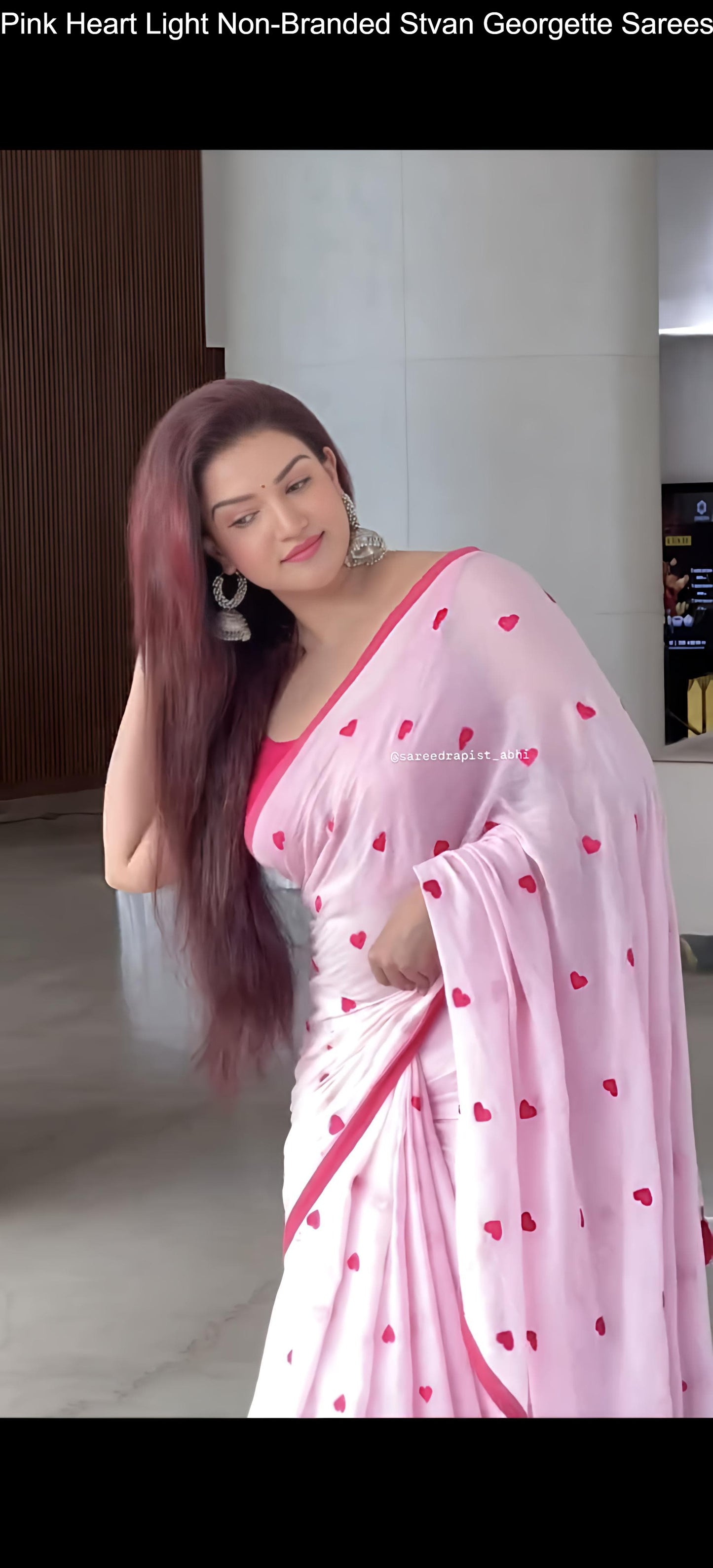 Pink Heart Light Non-Branded Stvan Georgette Sarees