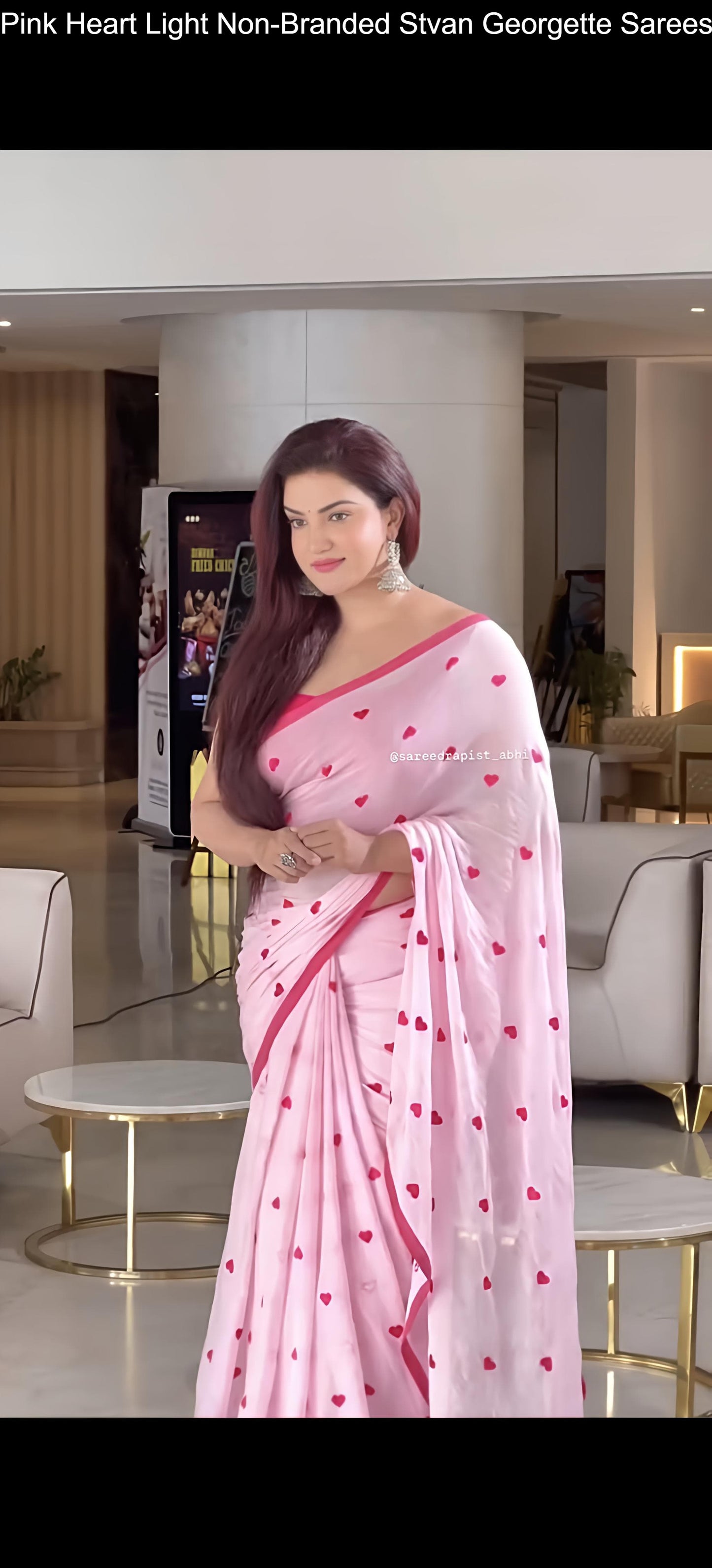 Pink Heart Light Non-Branded Stvan Georgette Sarees