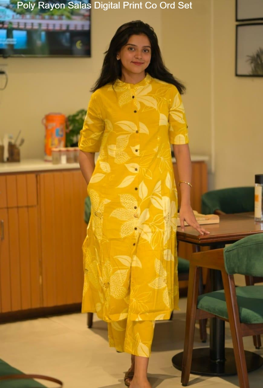 Poly Rayon Salas Digital Print Co Ord Set